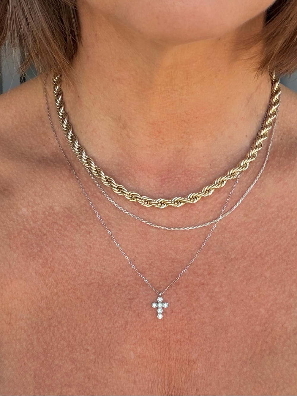 EP Gold Rope Chain Necklace - Women's Twisted Link Jewelry